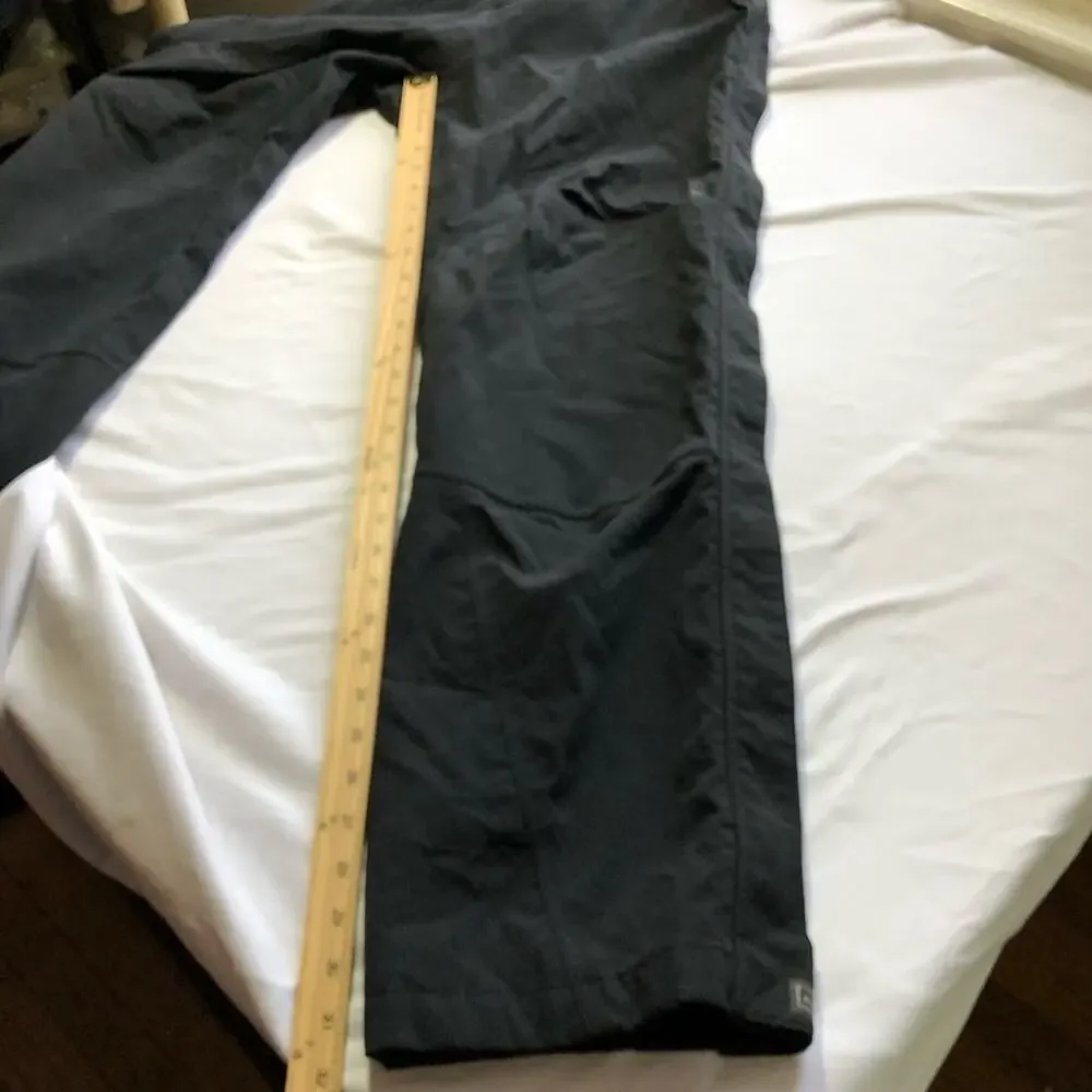 REI mens e1 elements rain snow outdoor black pants full zip leg large length 32